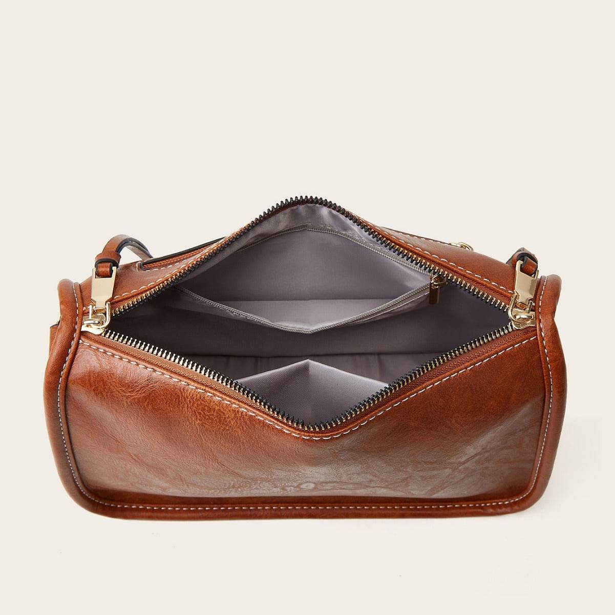 Women's Bohemian Wide Shoulder Strap Crossbody Retro Solid Color Tote - Velora