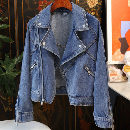 Long Denim Jacket Casual Japanese Korean Style - Velora