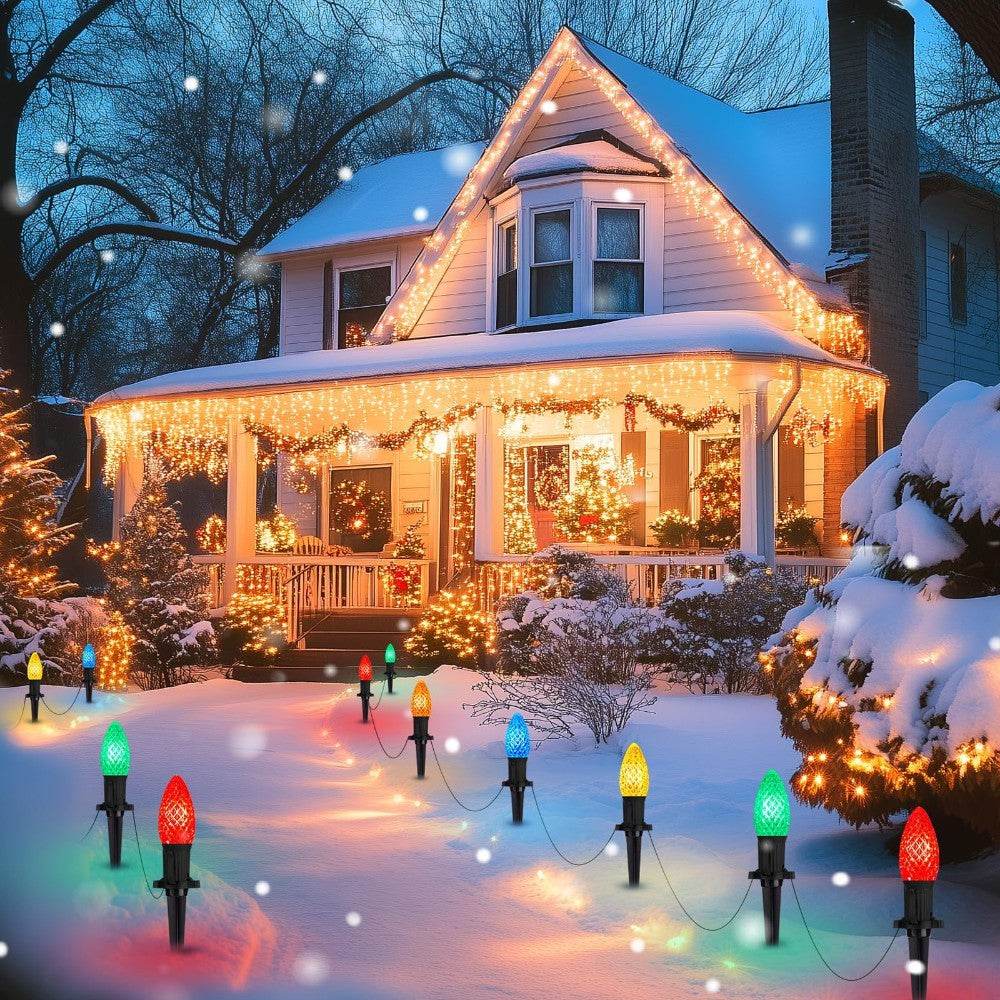 Christmas Solar C9 Strawberry Floor Plug Multicolored Rope String Lights 20pcs - Velora