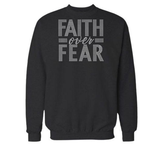 Faith Over Fear Rhinestone Shirt – Inspirational Sparkle Bling Tee | Blingdazzel
