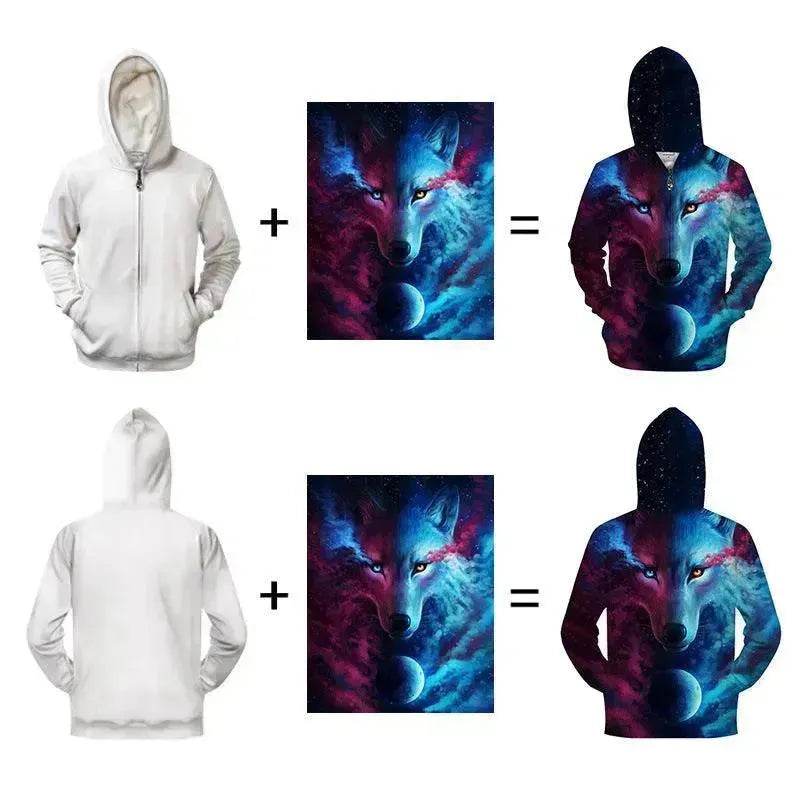 Fall Winter Mens Sweater Print Hoodie - Velora