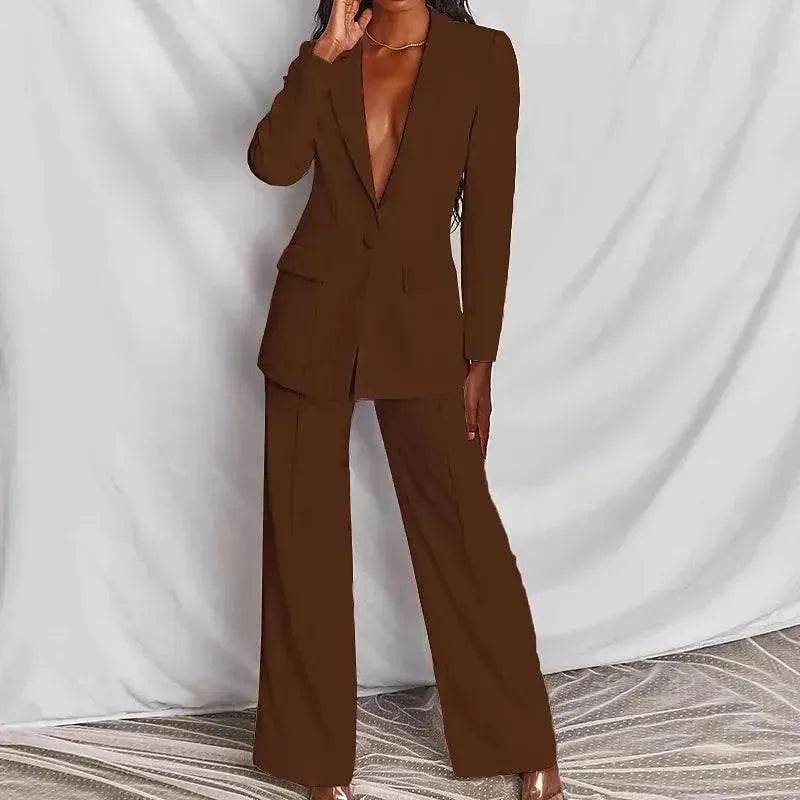 Fashion Business Women's Clothing Long Sleeve Trousers Suit - Velora