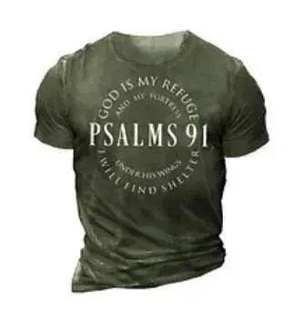 Fashion Casual Round Neck Short Sleeves Letters 3D Printed Men's T-shirt - Velora