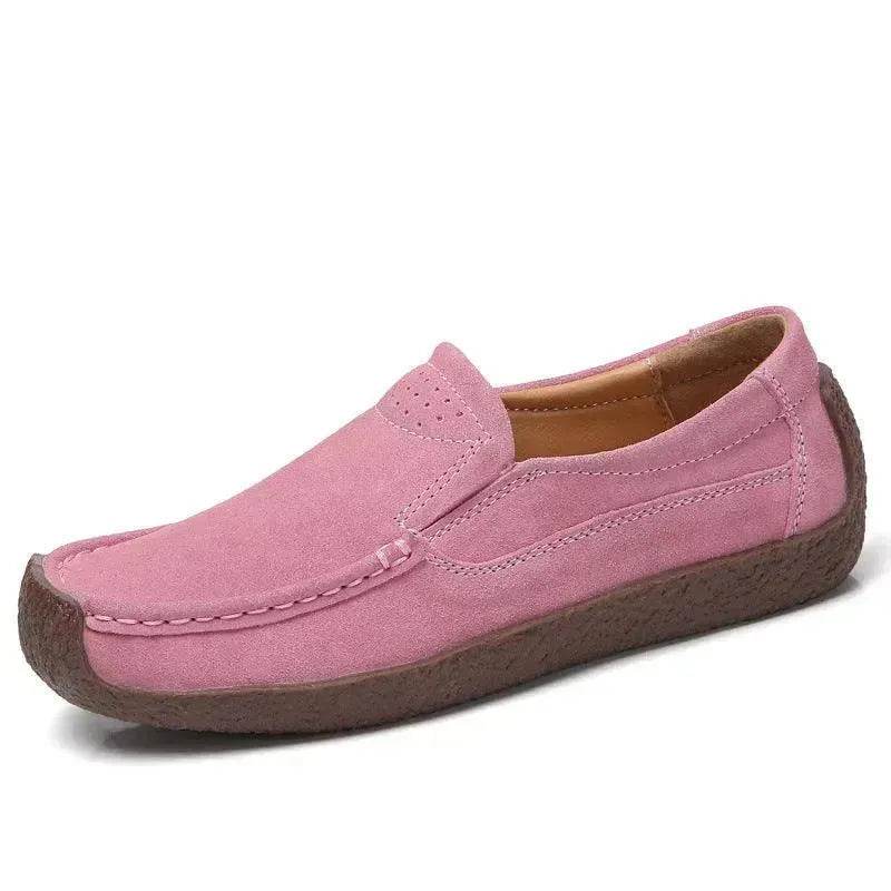 Fashion Round Toe Loafers Casual Versatile Solid Color Flats Slip-on Cozy Shoes for women - Velora