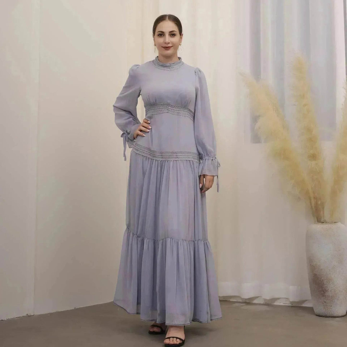 Fashionable and Exquisite Abaya maxi Dress for Exquisite Arab Dubai Turkey Middle Eastern Women. - Velora