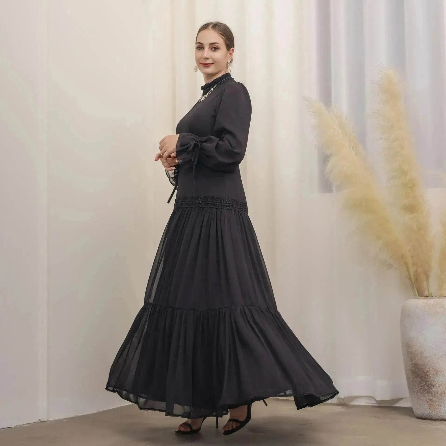 Fashionable and Exquisite Abaya maxi Dress for Exquisite Arab Dubai Turkey Middle Eastern Women. - Velora