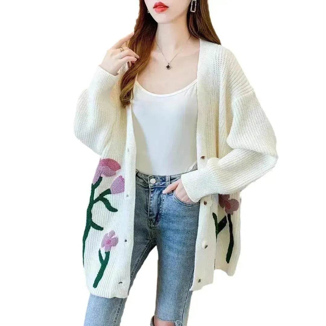 Fashionable Knitted Cardigan Top Women - Velora