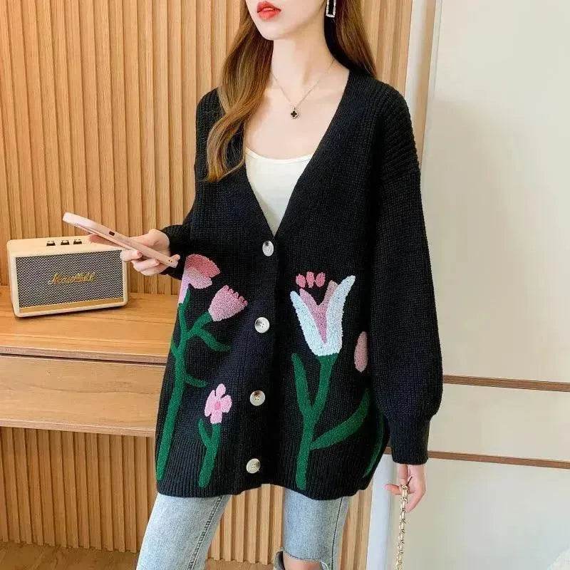 Fashionable Knitted Cardigan Top Women - Velora