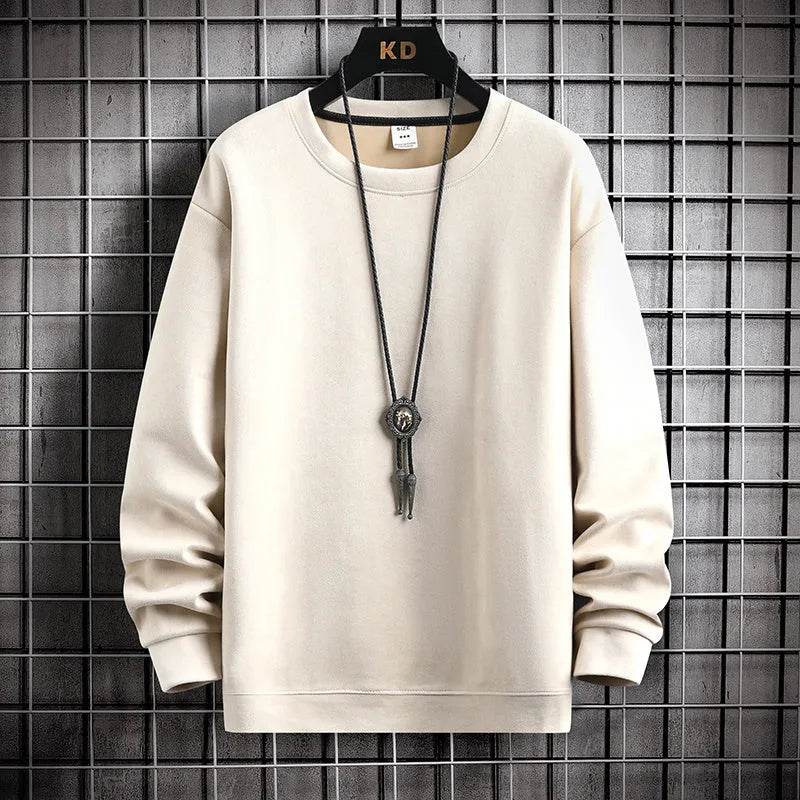 Suede Sweatshirt Men's Spring And Autumn New American Style Pullover - Velora
