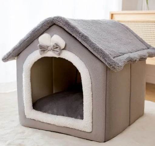 Foldable Dog House Pet Cat Bed Winter Dog Villa Sleep Kennel Removable Nest Warm Enclosed Cave Sofa Pets Supplies - Velora