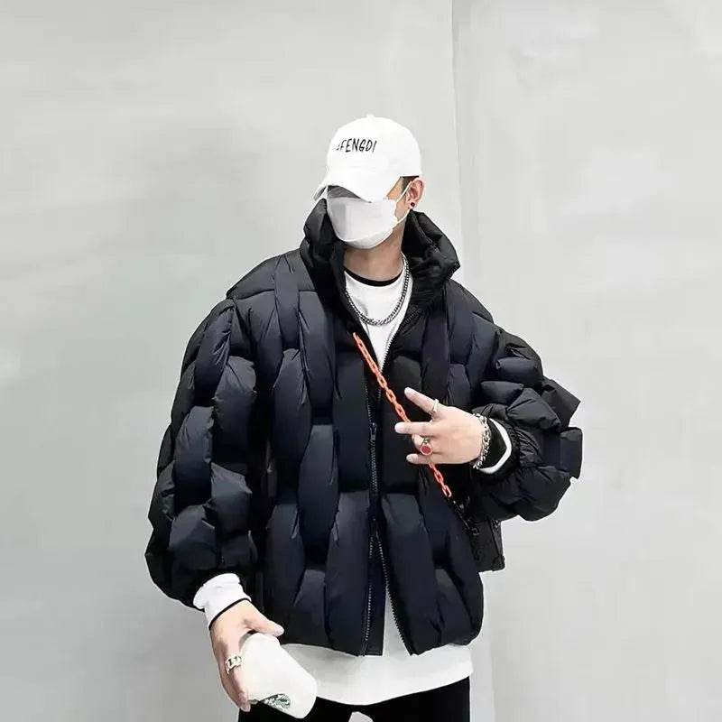Men's Winter Cotton Thick Warm Puffer Jacket Street Hip pop style - Velora