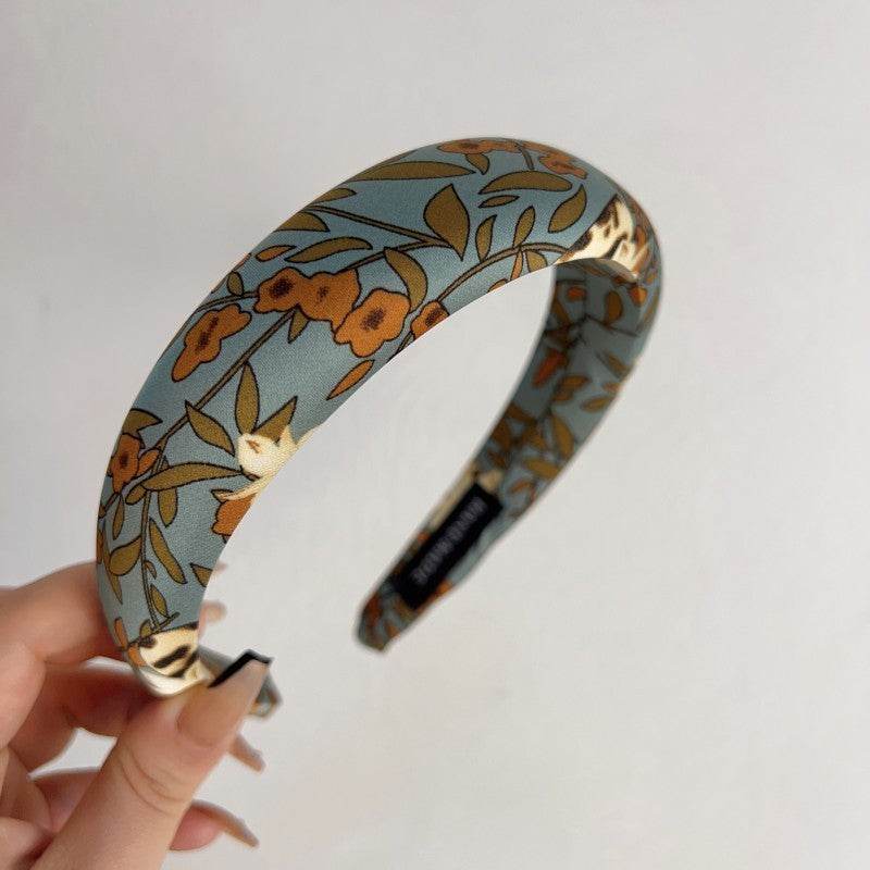 Fashion Presbyopic French Satin Vintage Sponge Silk Satin Padded Headband - Velora