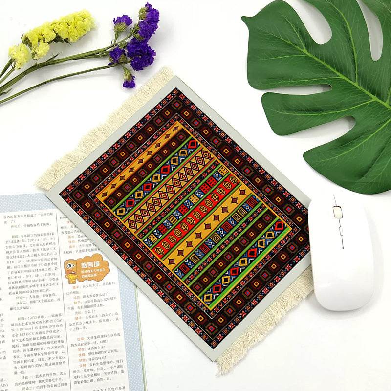 Office mouse pad, Suede fringe mouse pad Hot rubber Bohemian style - Velora
