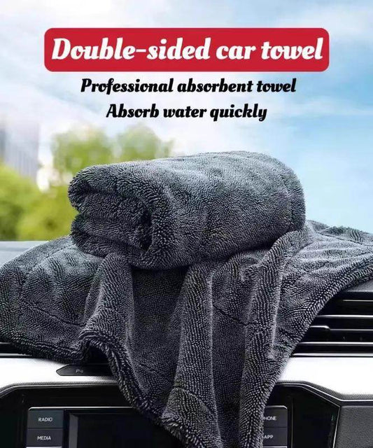 KLCB No-streak, No-scratch, No-water-stain Car Drying Towel Premium Microfiber Double-twist Pile With No Edge Design For Quick And Easy Drying - Velora