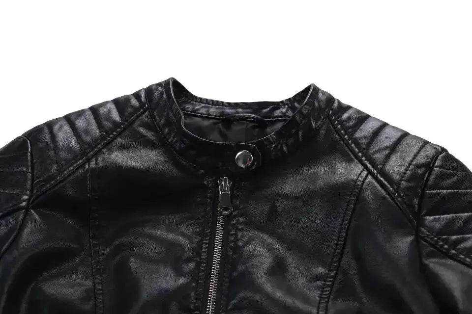 Ladies Fall and Winter Slim fit Leather Jacket Biker Jacket Women - Velora