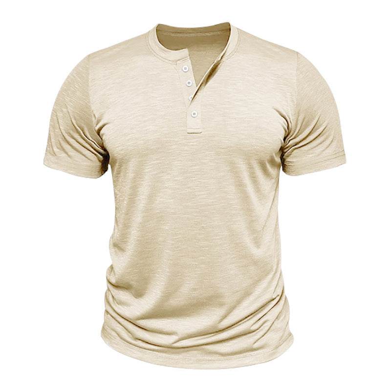 Retro Casual Cotton Solid Color Short Sleeve - Velora