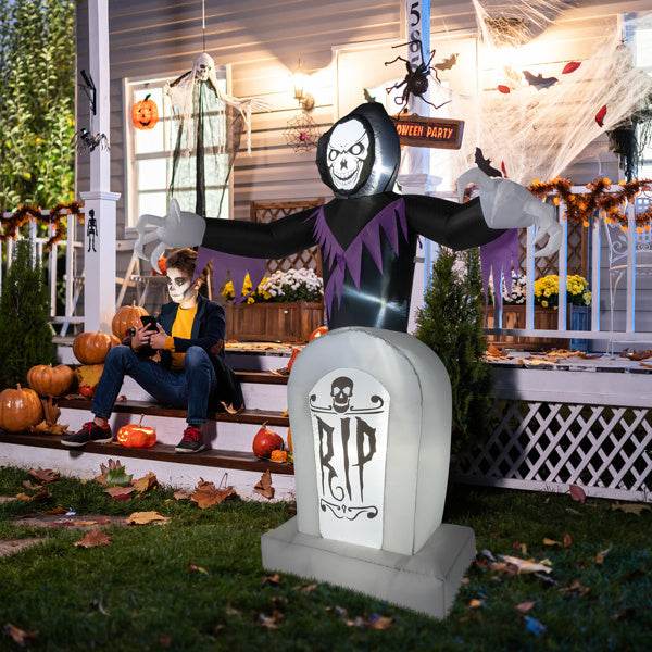 Grim Reaper And Grave, Halloween Inflatable Decoration 12V - Velora