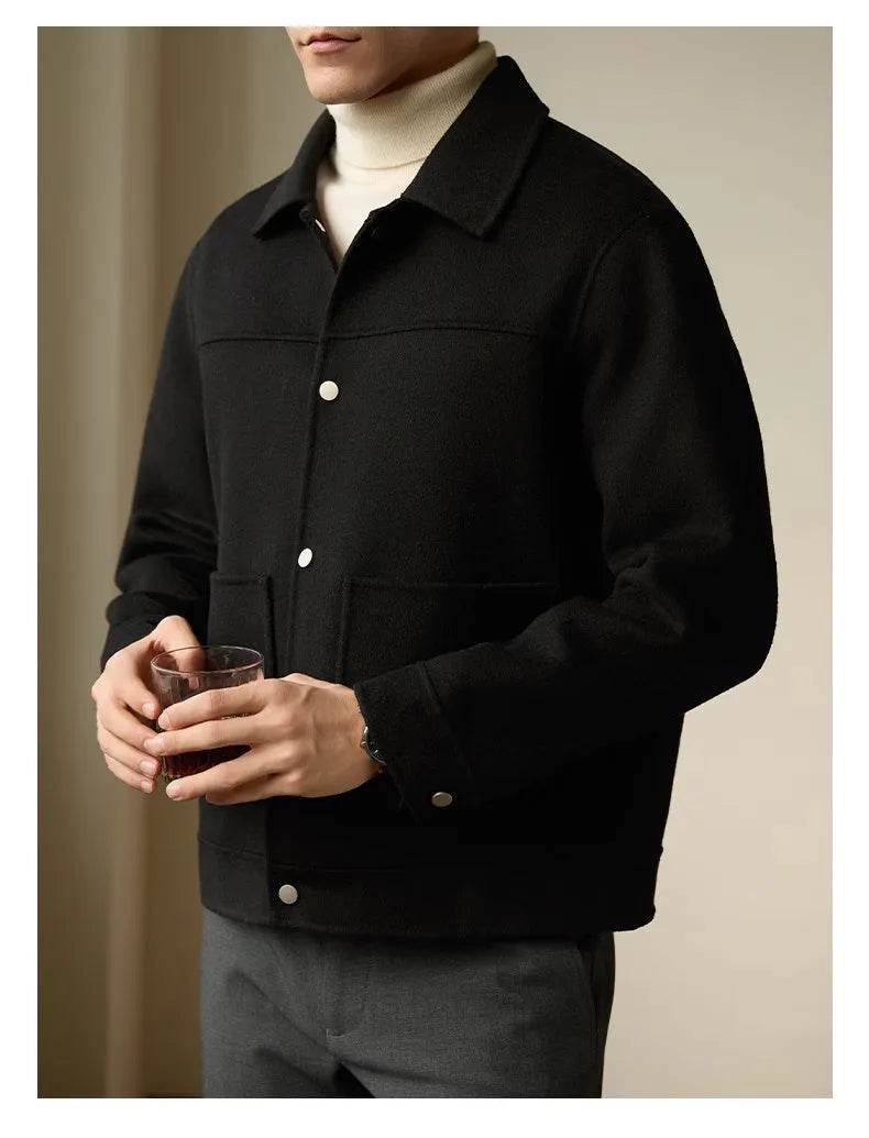 Men's Short Double-faced Woolen Goods Jacket - Velora