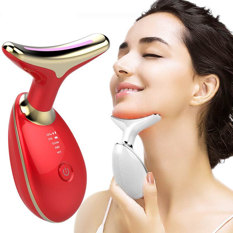 LED neck beauty device - Photon Therapy Neck Beauty Anti Wrinkle Machine EMS Tighten Massager - Velora