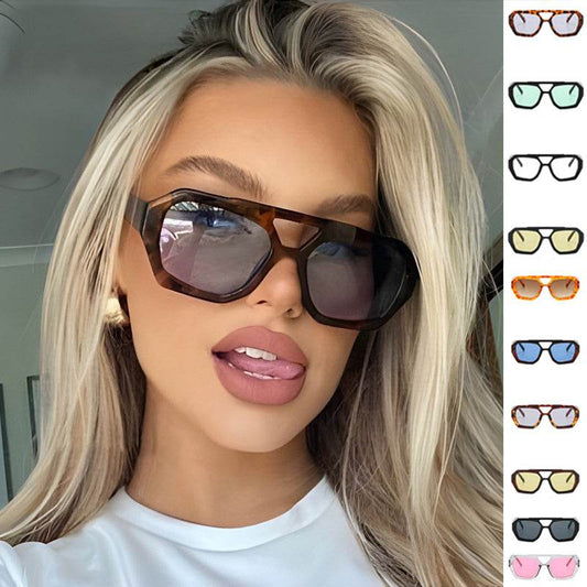Ins Big Frame Leopard Sunglasses Summer Sunshade Beach Vacation Glasses - Velora