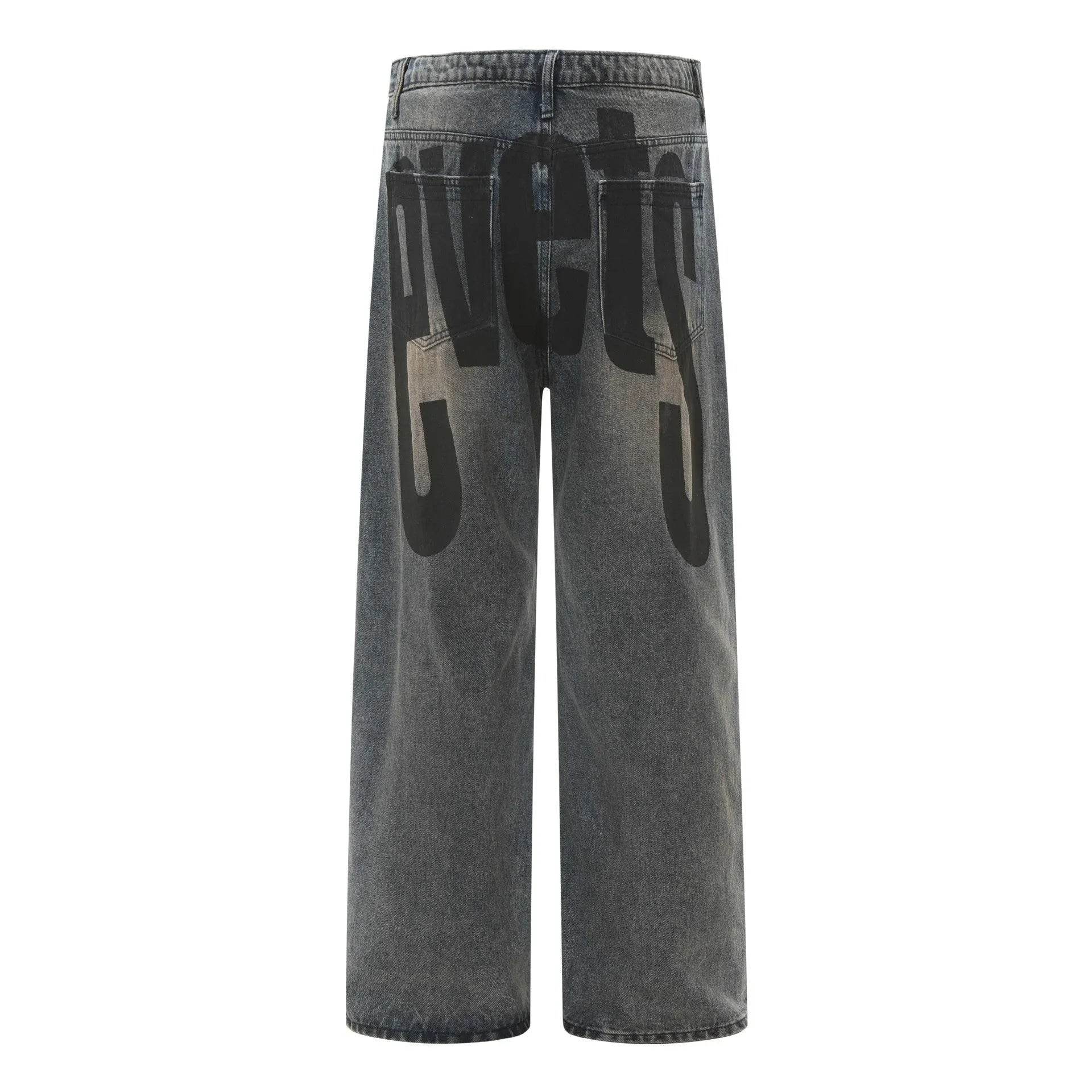 High Street American Washed Distressed Baggy Denim Baggy Jeans Pant Pant unisex - Velora