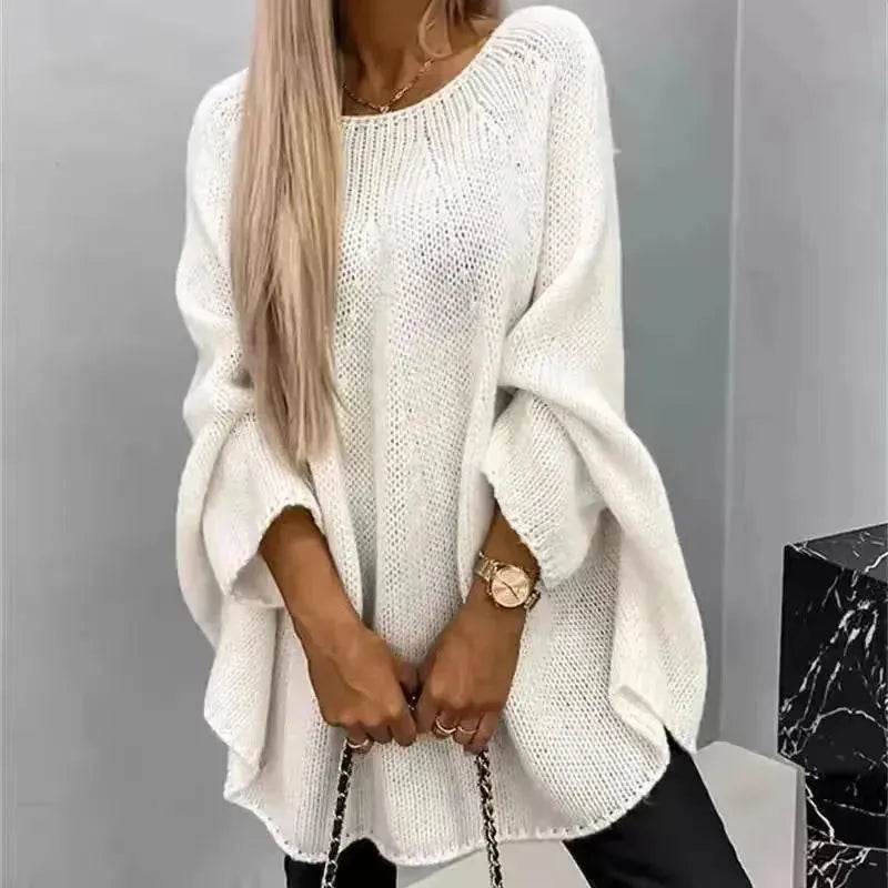 Oversized Fashion Knitted Fleece Pullover Sweater tops for Fall Winter - Velora