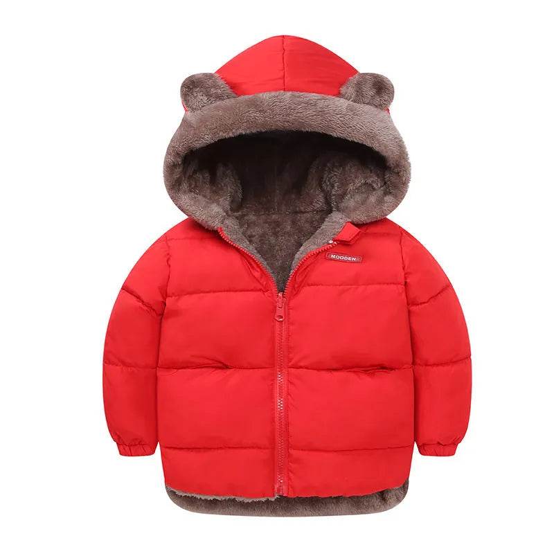 Children Boy's Cotton-padded Fleece Lined Puffer Winter Jacket for Kids - Velora