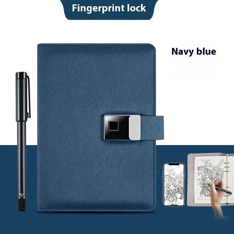Handwriting Paper Screen Synchronization Smart Fingerprint Lock A5 Notebook - Velora