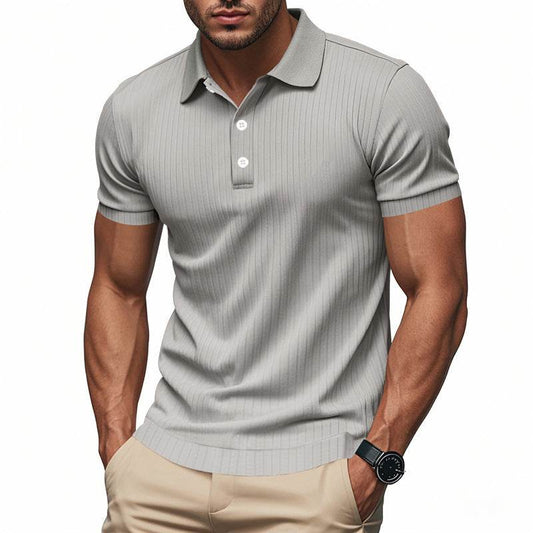 Sunken Stripe Quick-drying Ice Silk Short Sleeve - Velora