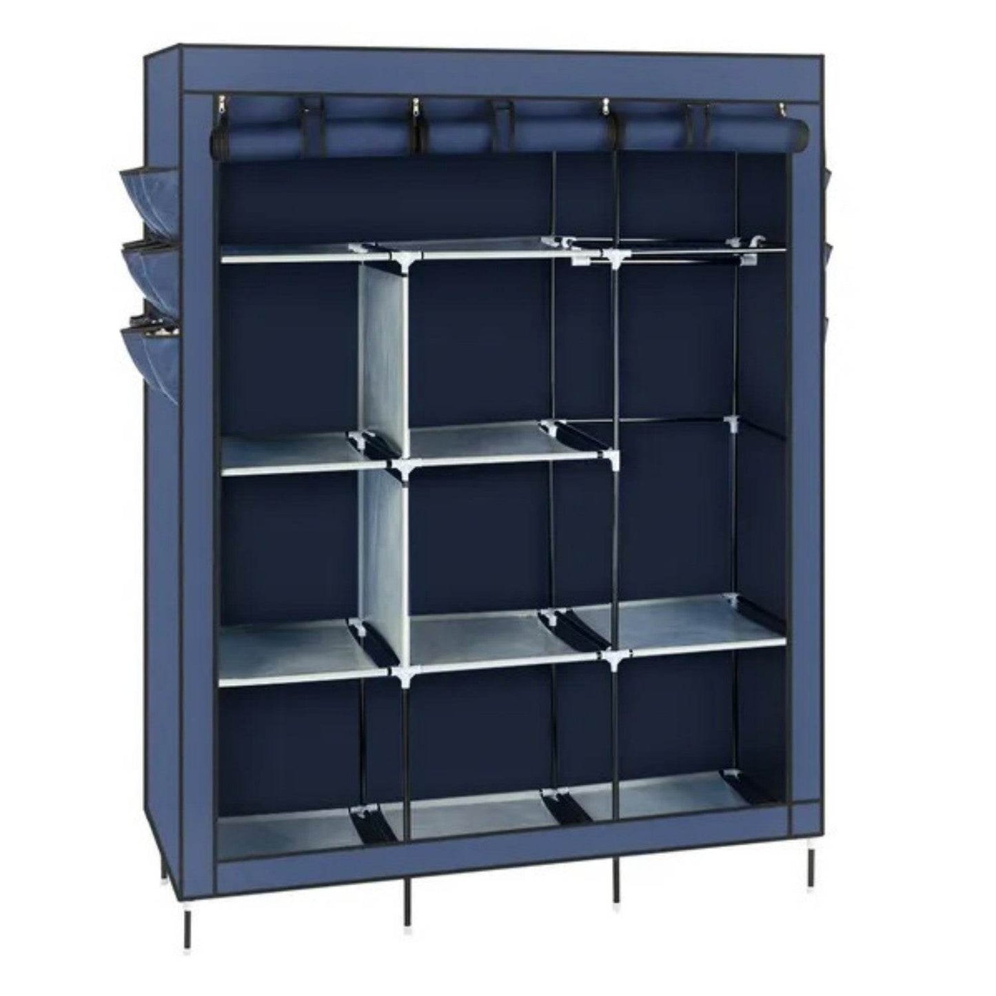 69 Wardrobe Portable Closet Storage Organizer Clothes Non-woven Fabric Wardrobe - Velora