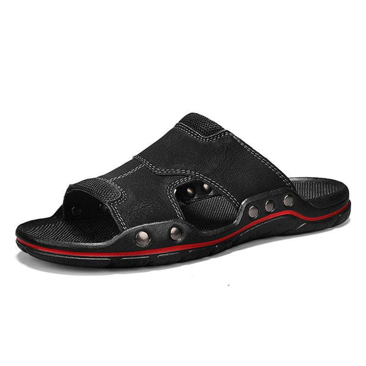 Non-slip Deodorant Men's Sandals Genuine Leather Outdoor Flip Flops
