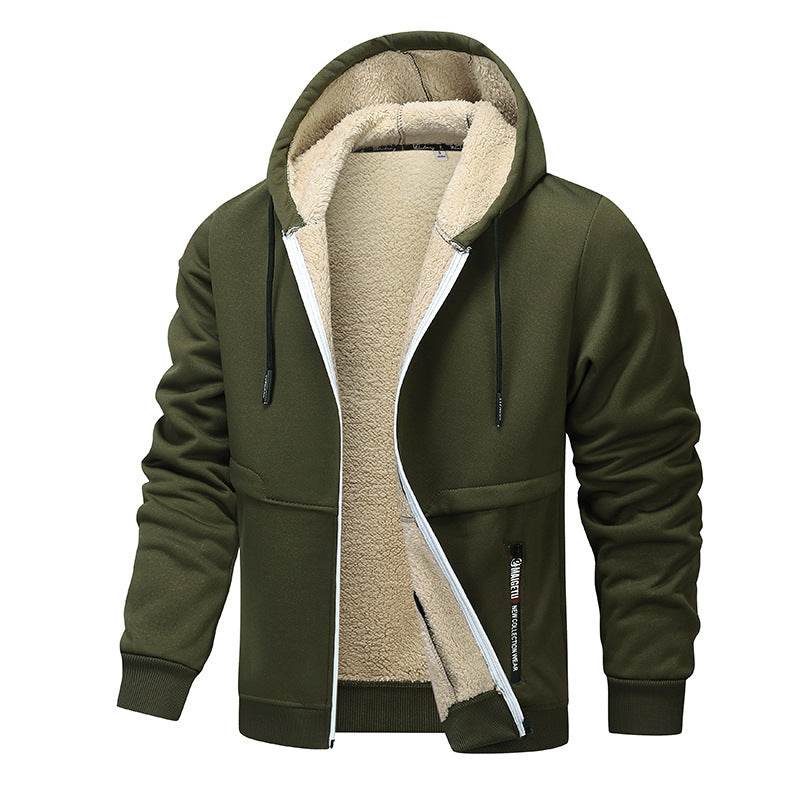 Men's Fashion Lambswool Thickened Coat Sweatshirt - Velora