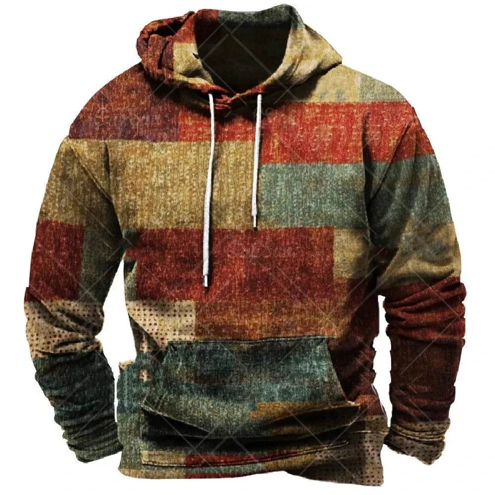 Spring And Autumn New Color Printed Hoodie Pullover sweatshirt Men - Velora