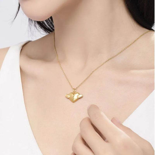 Creative Magnet Love Necklace 2pcs Heart-broken Shape Necklace Men And Women Personalized Jewelry For Valentine's Day - Velora