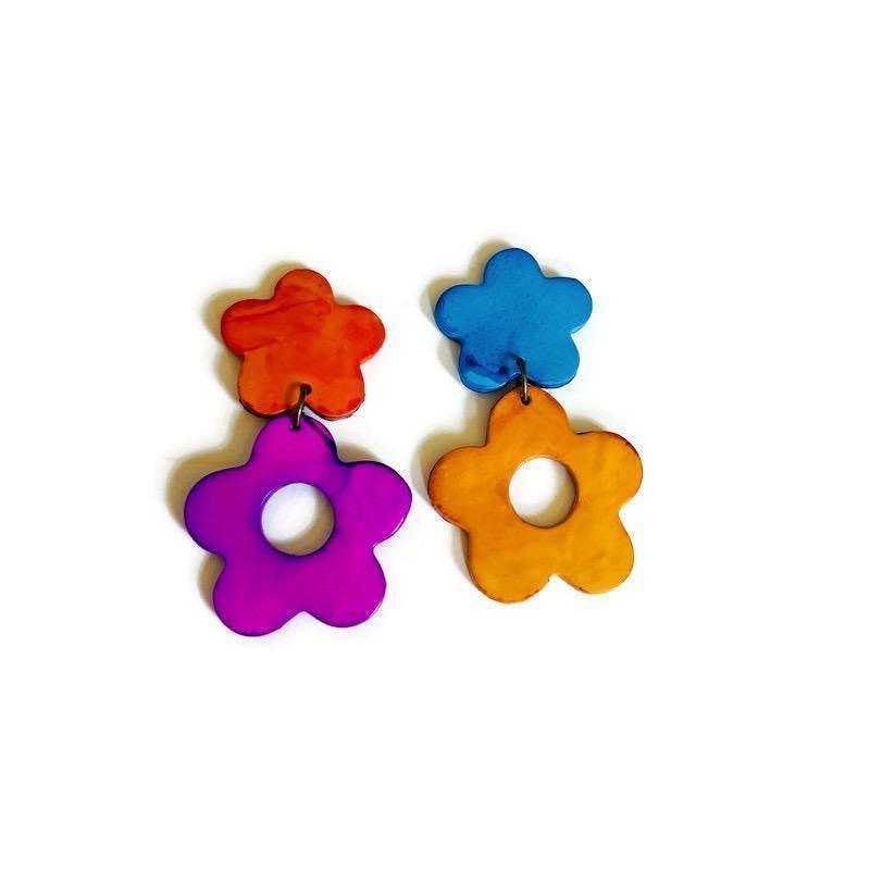 Bright Floral Statement Necklace Handmade