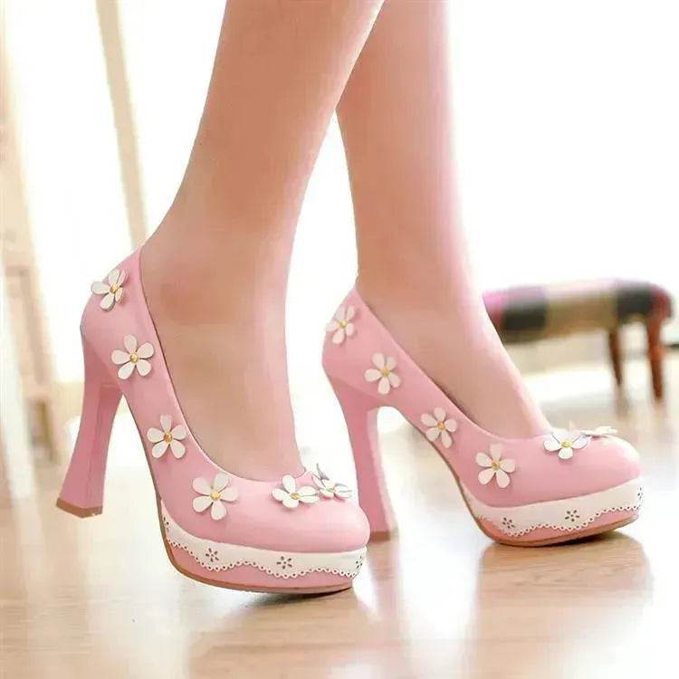 Flower candy shoes pump pumps high heels - Velora