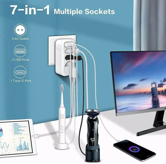 French German Standard European Wall Socket One-to-three Converter - Velora