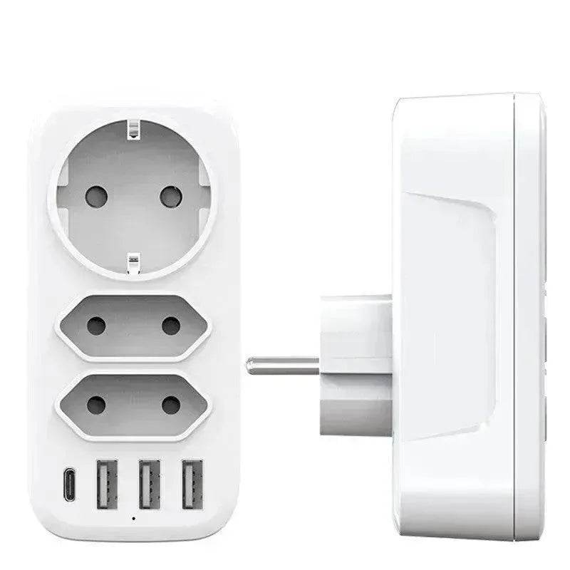 French German Standard European Wall Socket One-to-three Converter - Velora