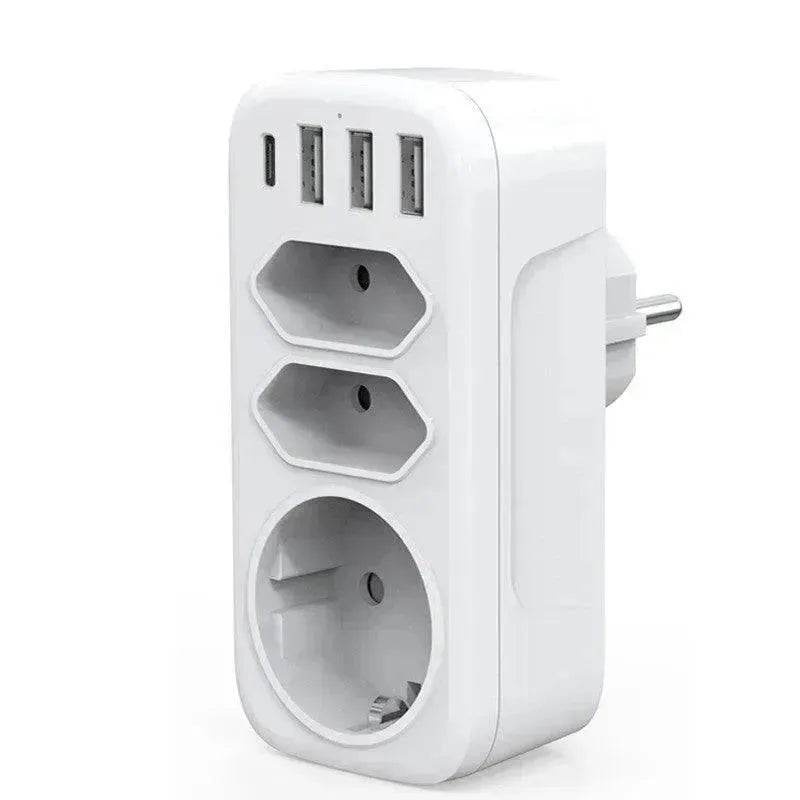 French German Standard European Wall Socket One-to-three Converter - Velora