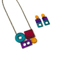 Funky Statement Necklace with Bold Colorful Geometric Style - Velora Luxury Fashion