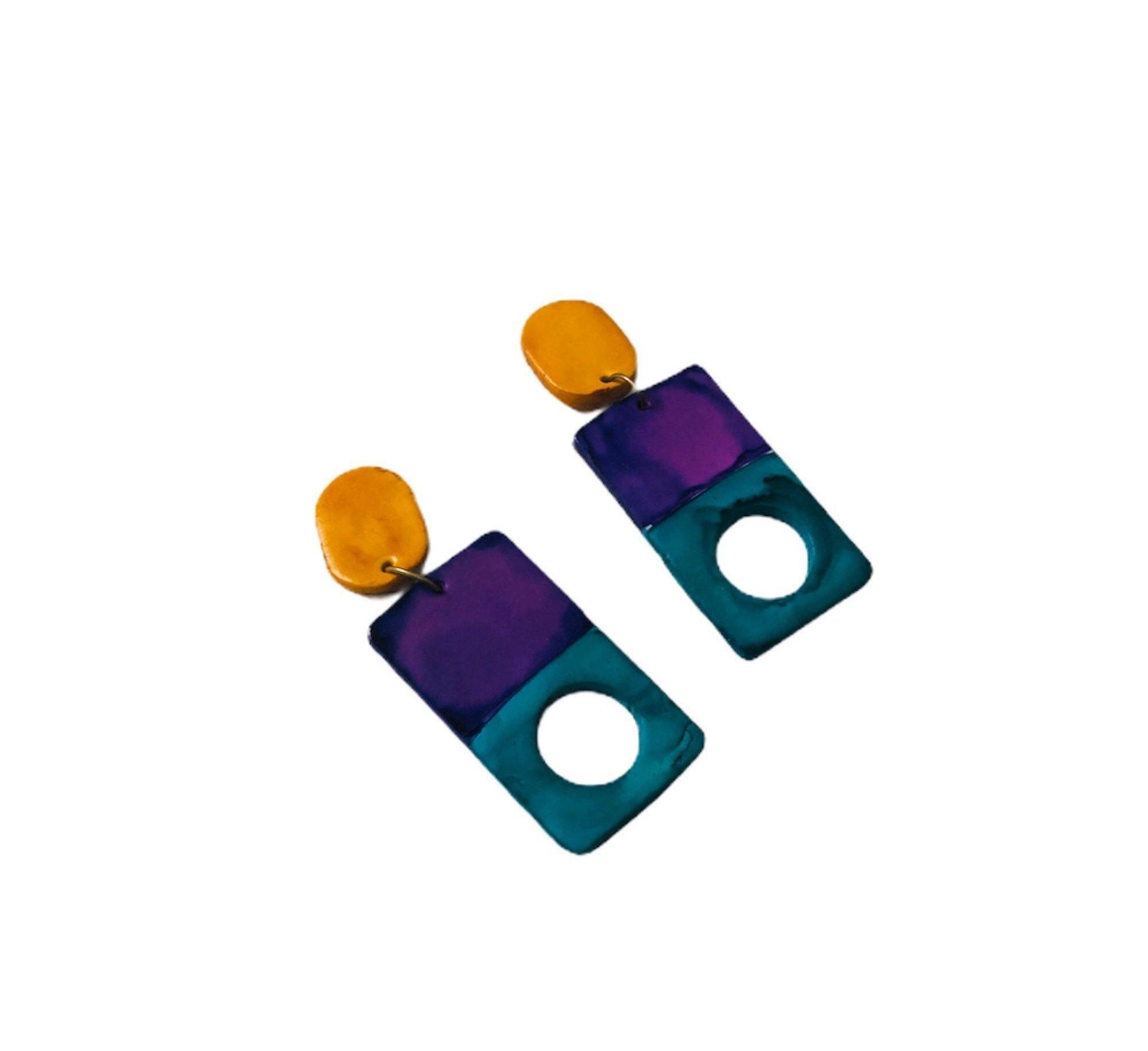 Funky Statement Necklace with Bold Colorful Geometric Style - Velora Luxury Fashion