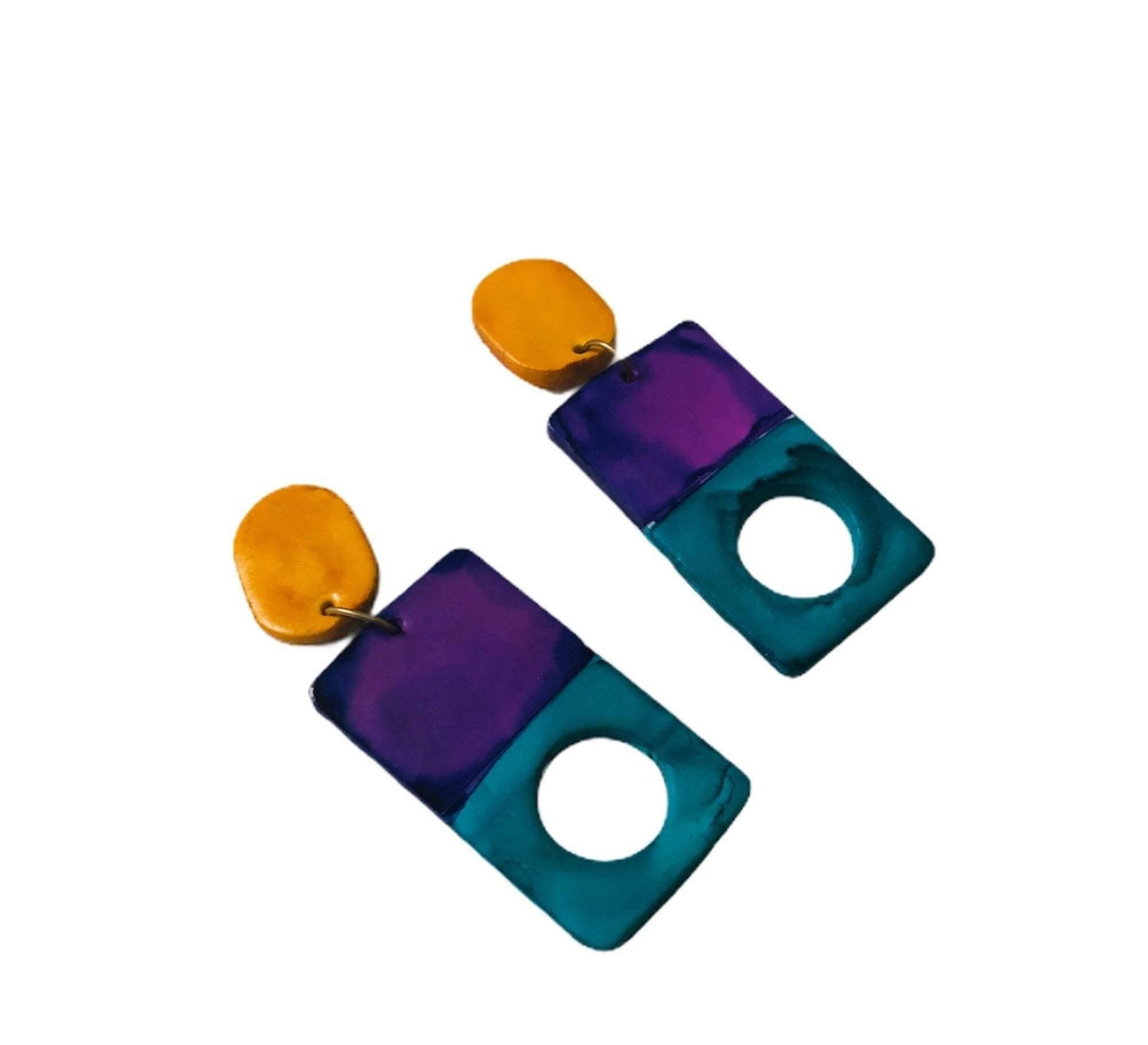 Funky Statement Necklace with Bold Colorful Geometric Style - Velora Luxury Fashion