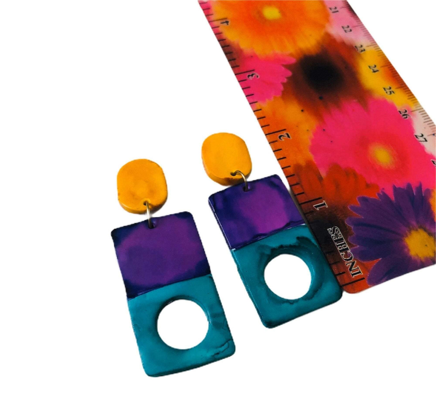 Funky Statement Necklace with Bold Colorful Geometric Style - Velora Luxury Fashion