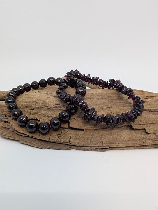 Garnet Bracelet — 3mm, 6mm, 7mm, 8mm Round or Chip