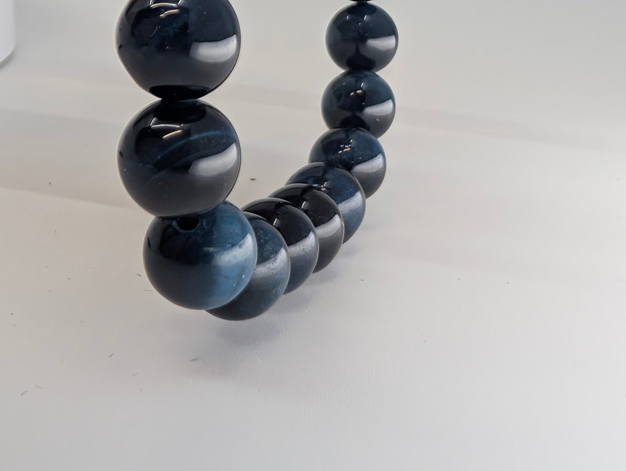 Gemstone Quality Blue Tiger Eye Bracelet – 8mm Polished Beads (Hawk’s Eye)