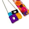 Geometric Pendant Necklace- Colorful Painted Jewelry - Velora Luxury Fashion