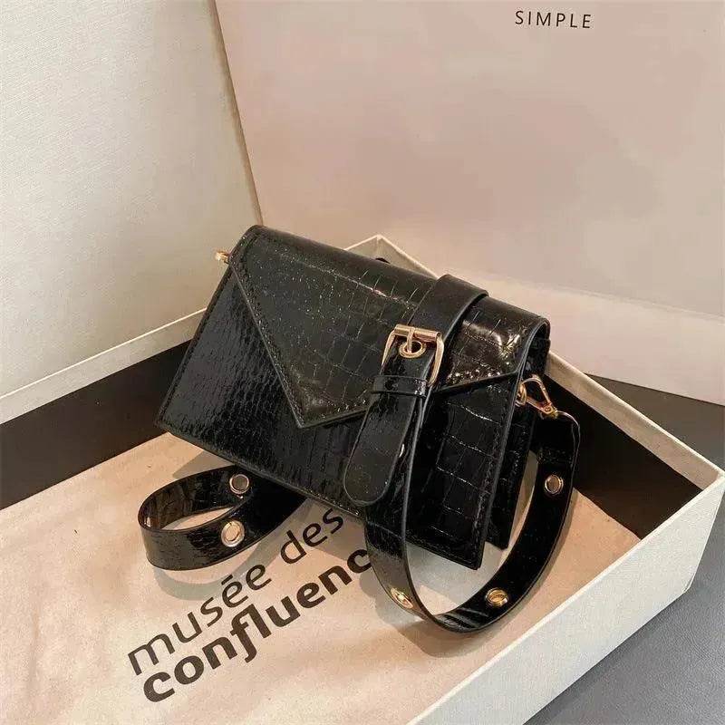 Glossy Stone Pattern Shoulder Crossbody HandBag