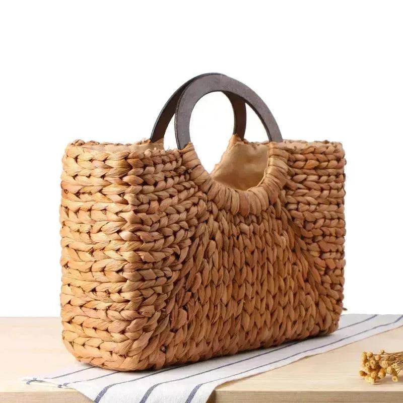 Hand-woven Summer Beach bag Mori solid color large capacity - Velora