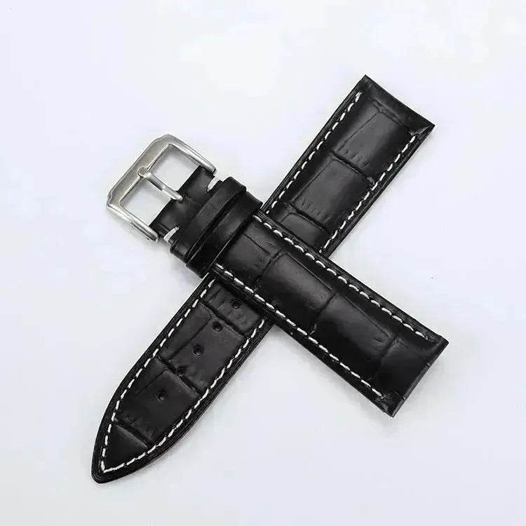 Head Layer Leather Bamboo Knot Pattern Watch Strap Accessories - Velora