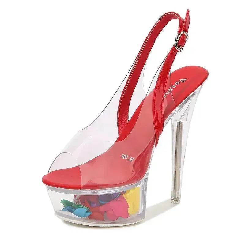 High Heel Platform Shoes High Heels 15CM Car Model Slippers - Velora